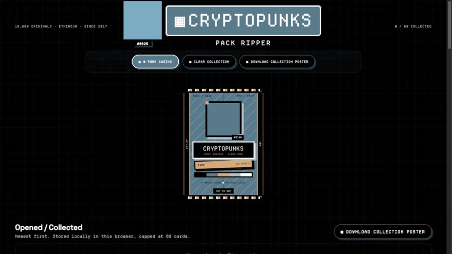 CryptoPunks Pack Ripper interface