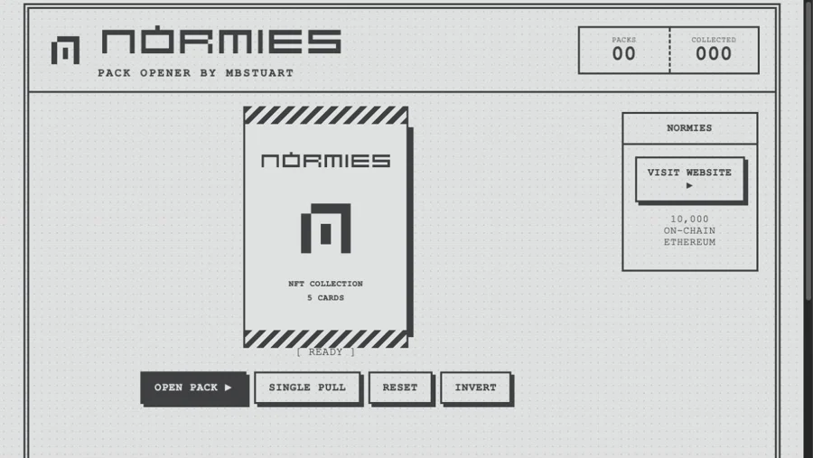 Normies Pack Ripper interface