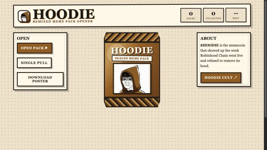 $hoodie Pack Ripper interface