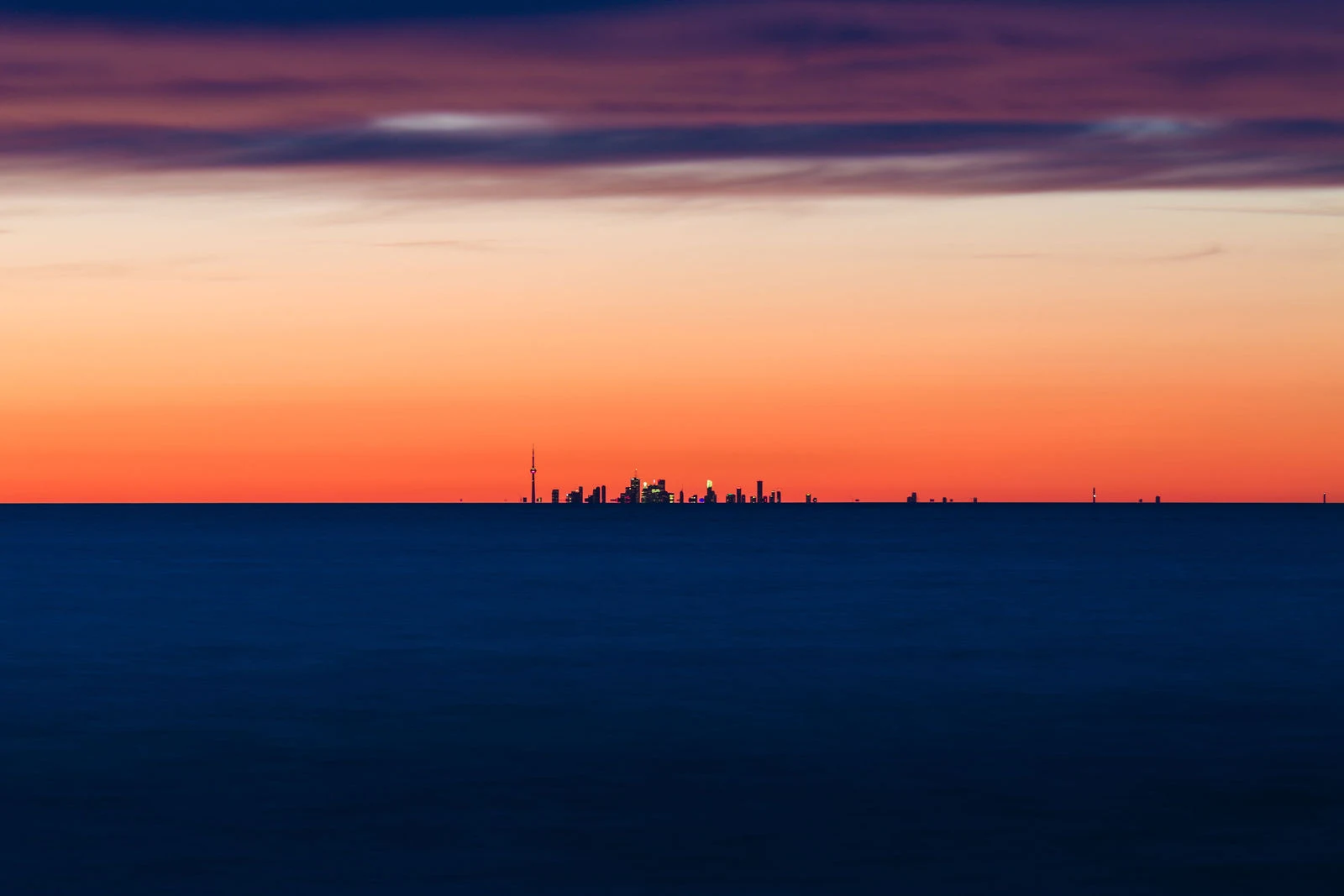 Distant skyline at dusk